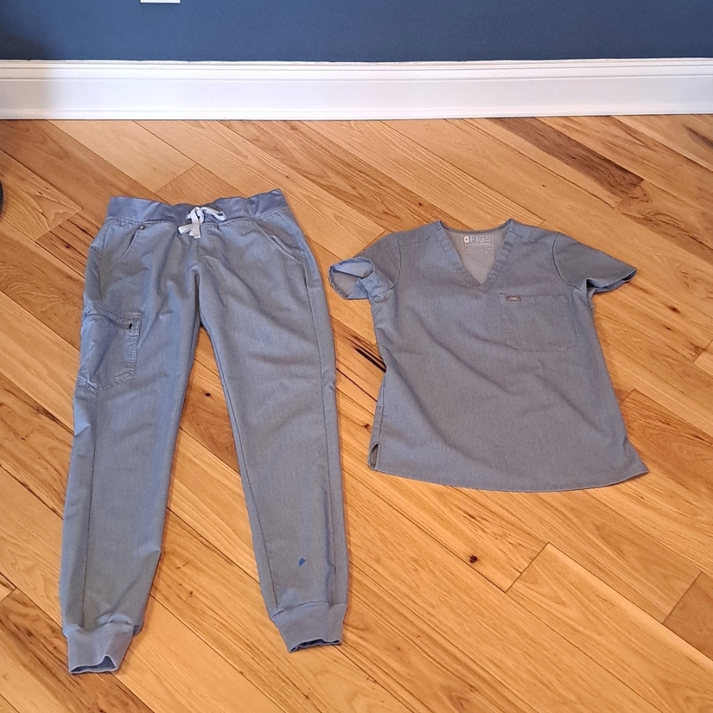 Limited Edition Heather Denim Indigo Blue Scrub Set
